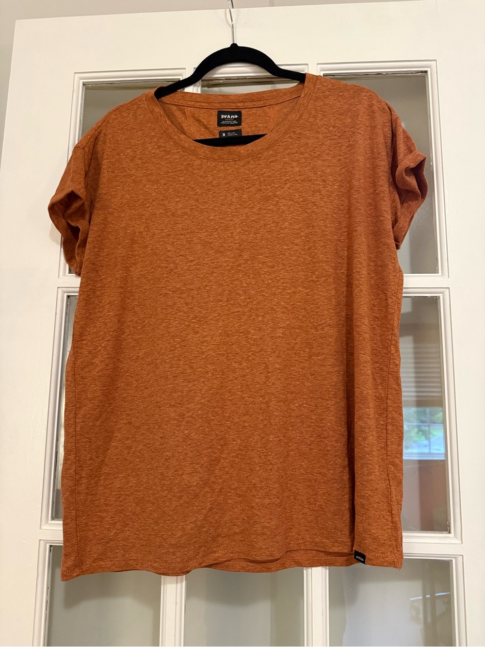 Prana Short Sleeve Crewneck T-Shirt — Burnt Orange Heather